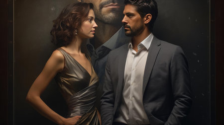 A young man and a woman. Relationship as a coupleの素材