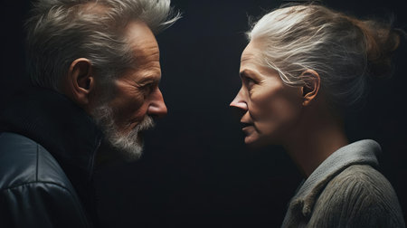 Relationship in an elderly coupleの素材