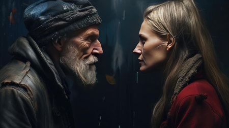 Relationship in an elderly coupleの素材