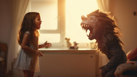 A frightened child screamsの素材