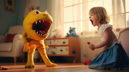 A frightened child screamsの素材