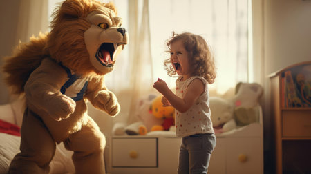 A frightened child screamsの素材