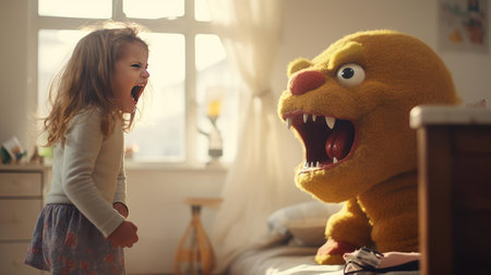 A frightened child screamsの素材