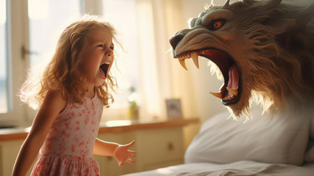 A frightened child screamsの素材