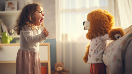 A frightened child screamsの素材