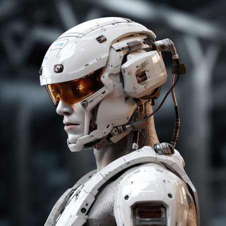 A modern robot made of white plasticの素材