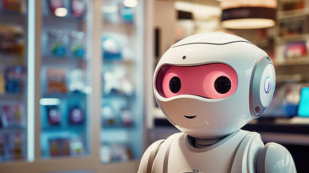Robot Personal Assistant Helps Manの素材