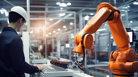 Robot Assistant in the Work Environment Helps Peopleの素材
