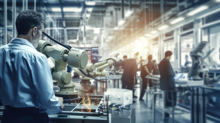 Robot Assistant in the Work Environment Helps Peopleの素材