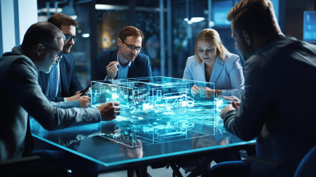 A group of scientists specializing in artificial intelligenceの素材