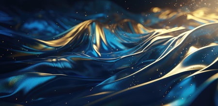 Blue and gold abstract backgroundの素材