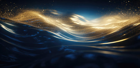 Blue and gold abstract backgroundの素材