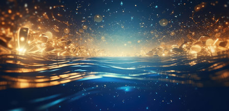 Blue and gold abstract backgroundの素材