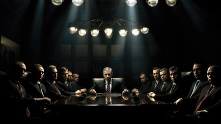 A meeting of the government of one of the countriesの素材