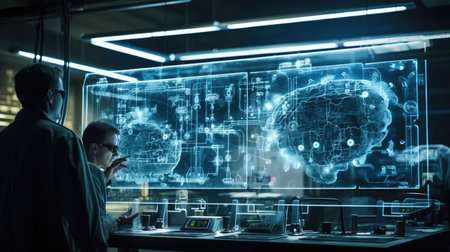 Engineers in the laboratory invent new types of weaponsの素材