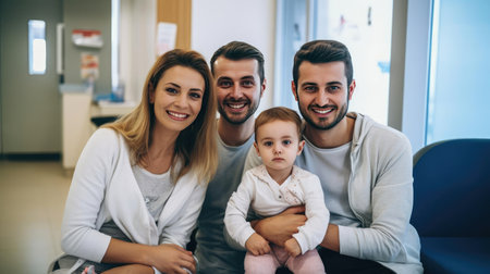 Happy and smiling family of parents and childrenの素材