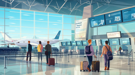 People at the airport or train stationの素材