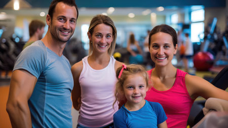 Happy and smiling family of parents and childrenの素材