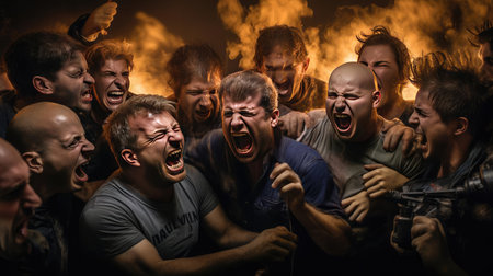 People shout at each other with angerの素材