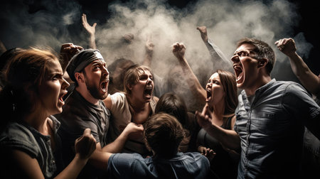 People shout at each other with angerの素材