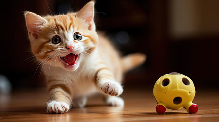 Beautiful playing kittenの素材