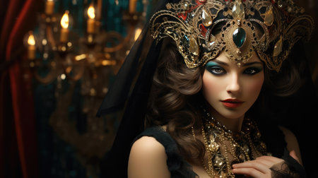 Beautiful young woman in beautiful jewelryの素材