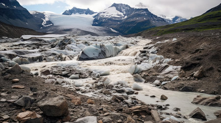 Melting glaciers. Climate Change on Planet Earthの素材