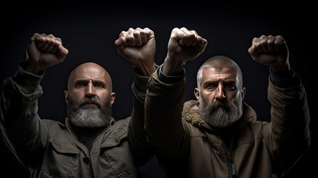 A man and a woman are fighting for their rightsの素材