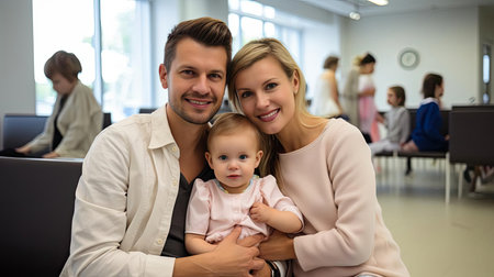 Happy and smiling family of parents and childrenの素材