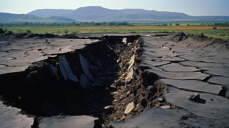 A large rift on the surface of the earthの素材