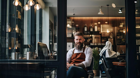 Berber in a barbershopの素材