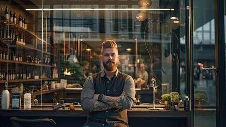 Berber in a barbershopの素材