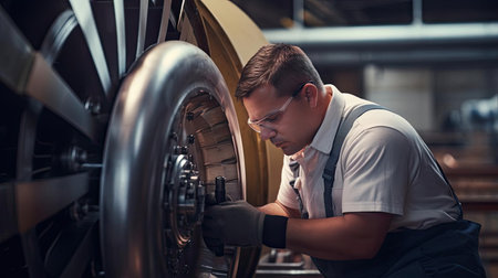 Hydraulic Engineer Setting Up Pump Operationの素材