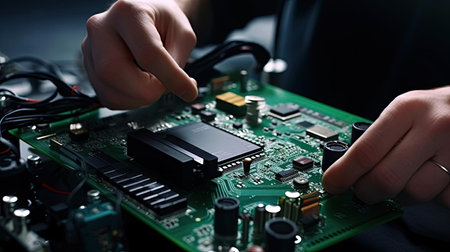 Microelectronics Engineer Designing New Chipsの素材