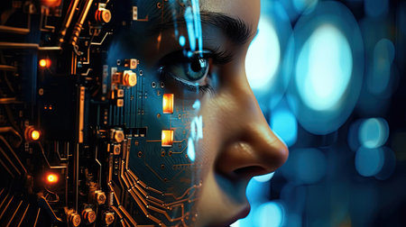 Engineer analyst analyzes informationの素材