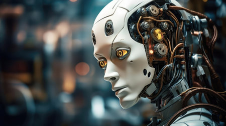 A mixture of a robot and a humanの素材