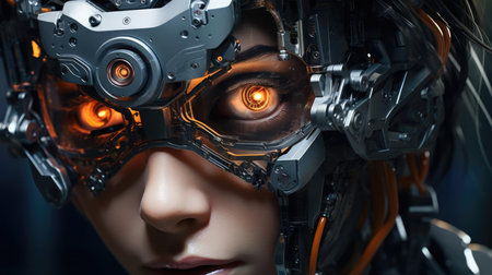 A mixture of a robot and a humanの素材