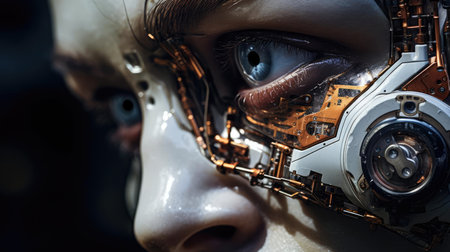 A mixture of a robot and a humanの素材