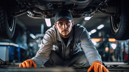 Mechanic locksmith repairing car engineの素材