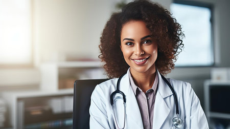 A medical worker or a doctor in a white coat in a modern clinicの素材