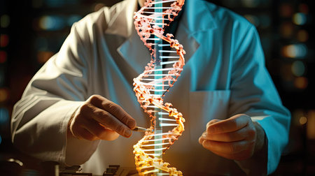 Abstract image of DNA strandの素材