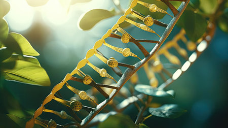 Abstract image of DNA strandの素材