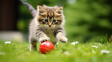 Beautiful playing kittenの素材