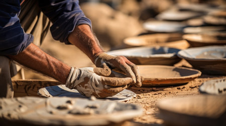 Archaeologist unearthed old potteryの素材