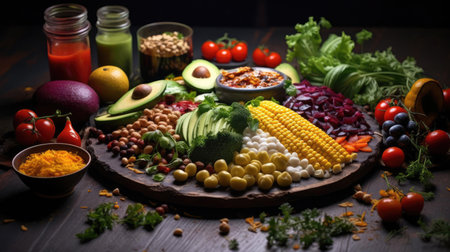 Vegetarian dish. Cuisines of the worldの素材