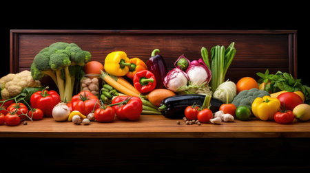Fresh vegetables on the tableの素材