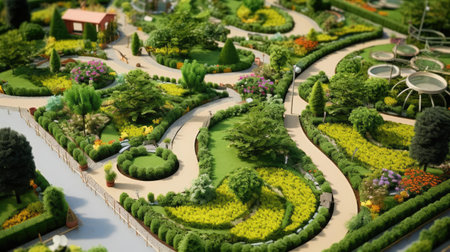 Zoning and planning of the garden and flower gardenの素材