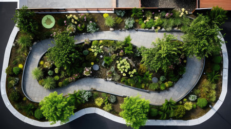 Zoning and planning of the garden and flower gardenの素材