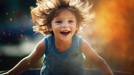 Photo of a joyful childの素材