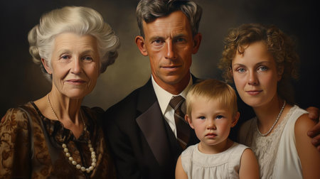 A family portrait with different generationsの素材